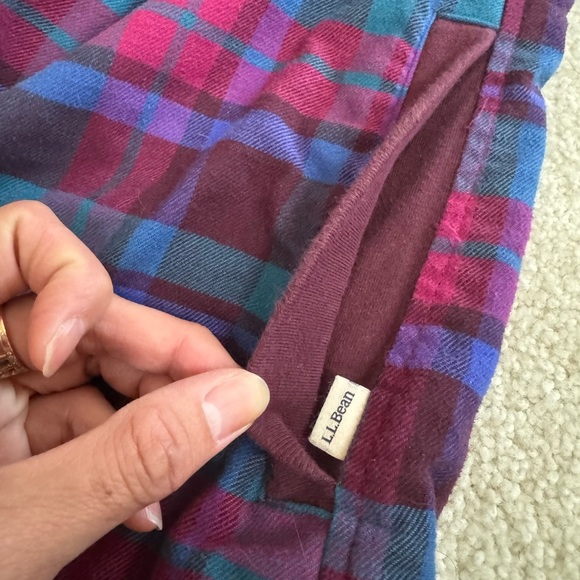 LL Bean Women’s BeanFlex All Season Flannel Shirt Thermal Lined Hoodie PocketsXS - Picture 11 of 16